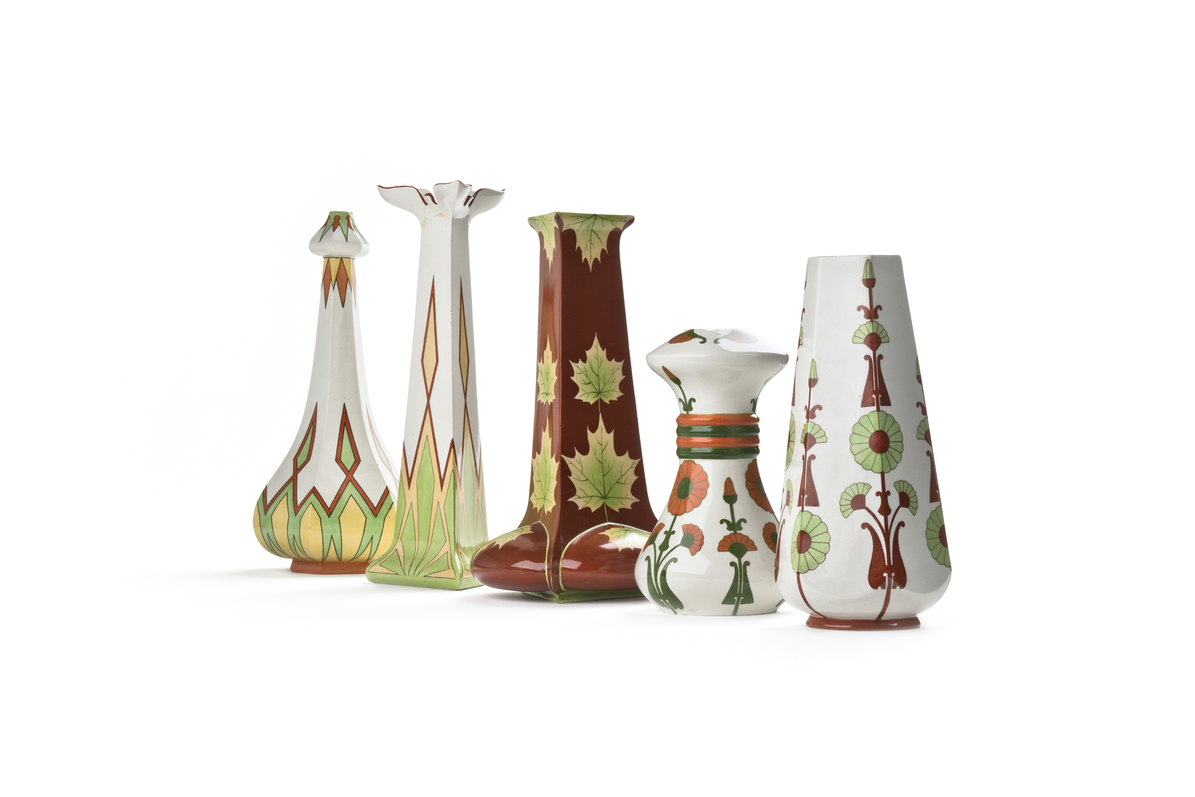Arabia vases with Fennia and Kaleva decoration